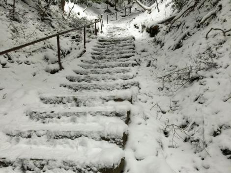 雪の石段