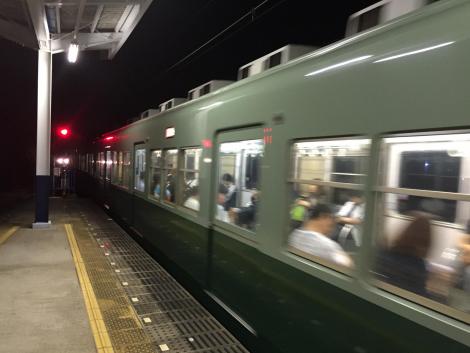 南海緑の7000系@みさき公園