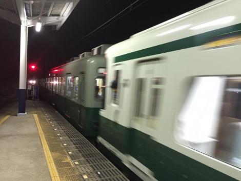 南海緑の7000系@みさき公園