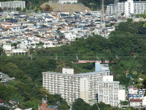 高取山から神鉄俯瞰　神鉄長田-丸山間