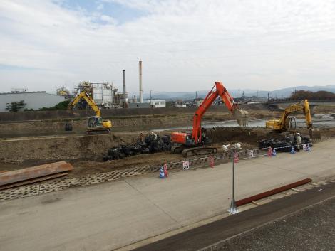 南海男里川橋梁復旧工事