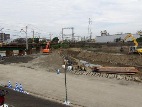 南海男里川橋梁復旧工事