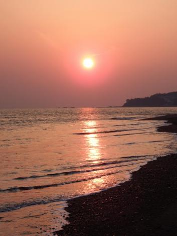 岩代の浜の夕日