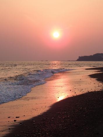 岩代の浜の夕日