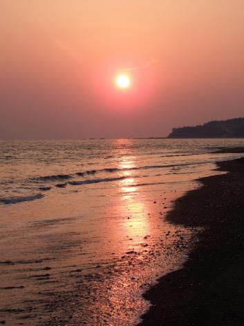 岩代の浜の夕日