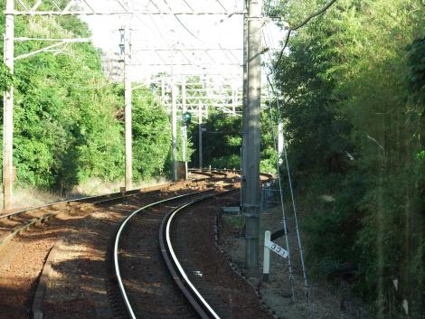 神鉄 丸山駅付近のS字カーブ