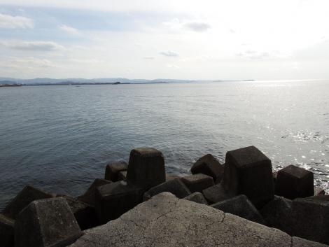 磯ノ浦の堤防の先端