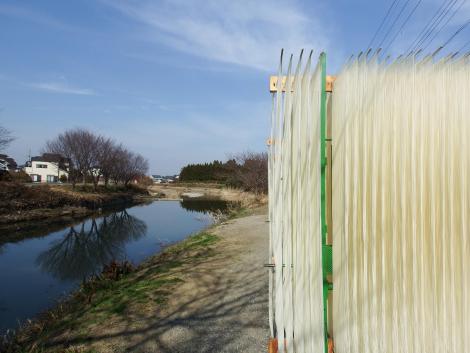 そうめんの天日干し