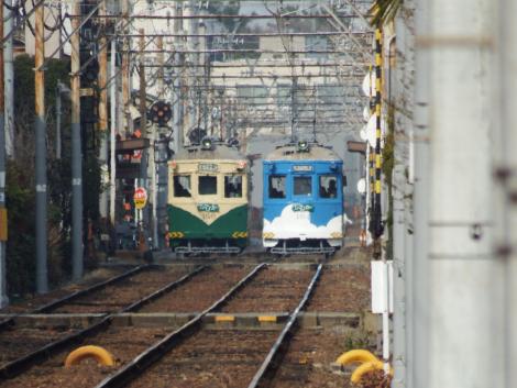 阪堺モ166号とモ164号