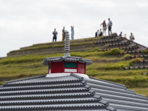 土塔の復元模型