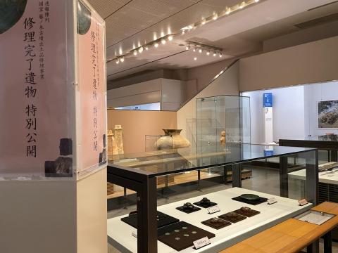 速報陳列 国宝藤ノ木古墳出土品修理事業 修理完了遺物 特別公開