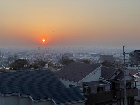 石切付近からの夕日