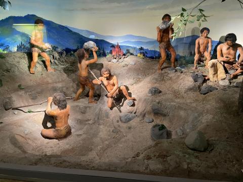 石材採掘現場のジオラマ