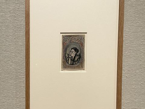 谷中安規 文豪佐藤春夫（木版）