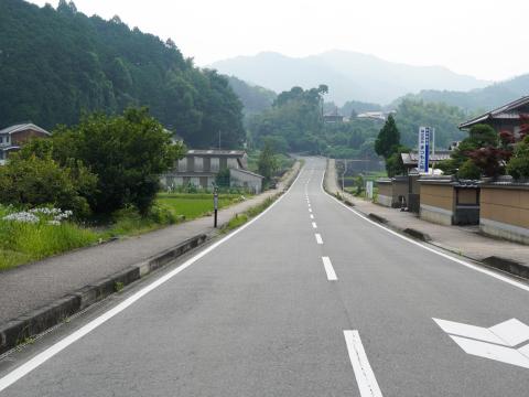 たんぼに囲まれたの道