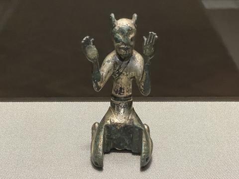 青銅鍍金銀羽人