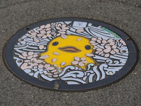 ラバーダックのマンホールの蓋