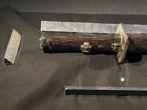 黒漆木目地脇差拵