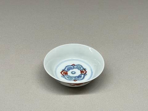 豆彩如意頭文盤