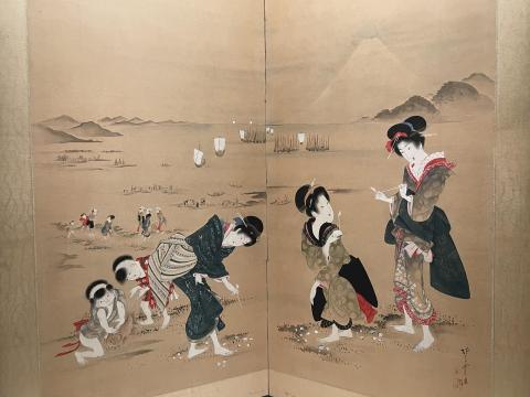 抱亭五清 品川沖潮干狩図