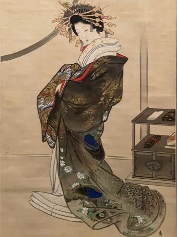 今尾景年 伎芸天図