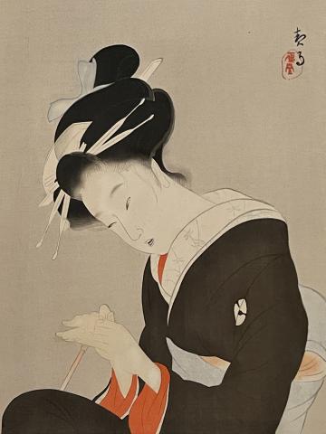 菊池契月 心中天の網島