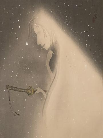 上村松園 雪女五枚羽子板